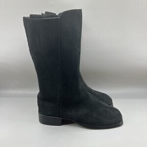 Fugawee 1861 Artillery Short Boots Men Size 10 Black Suede Pull On Mid Calf Shoe